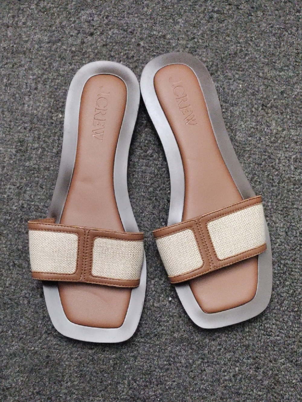 J.Crew "Georgina" Canvas and Leather Sandals